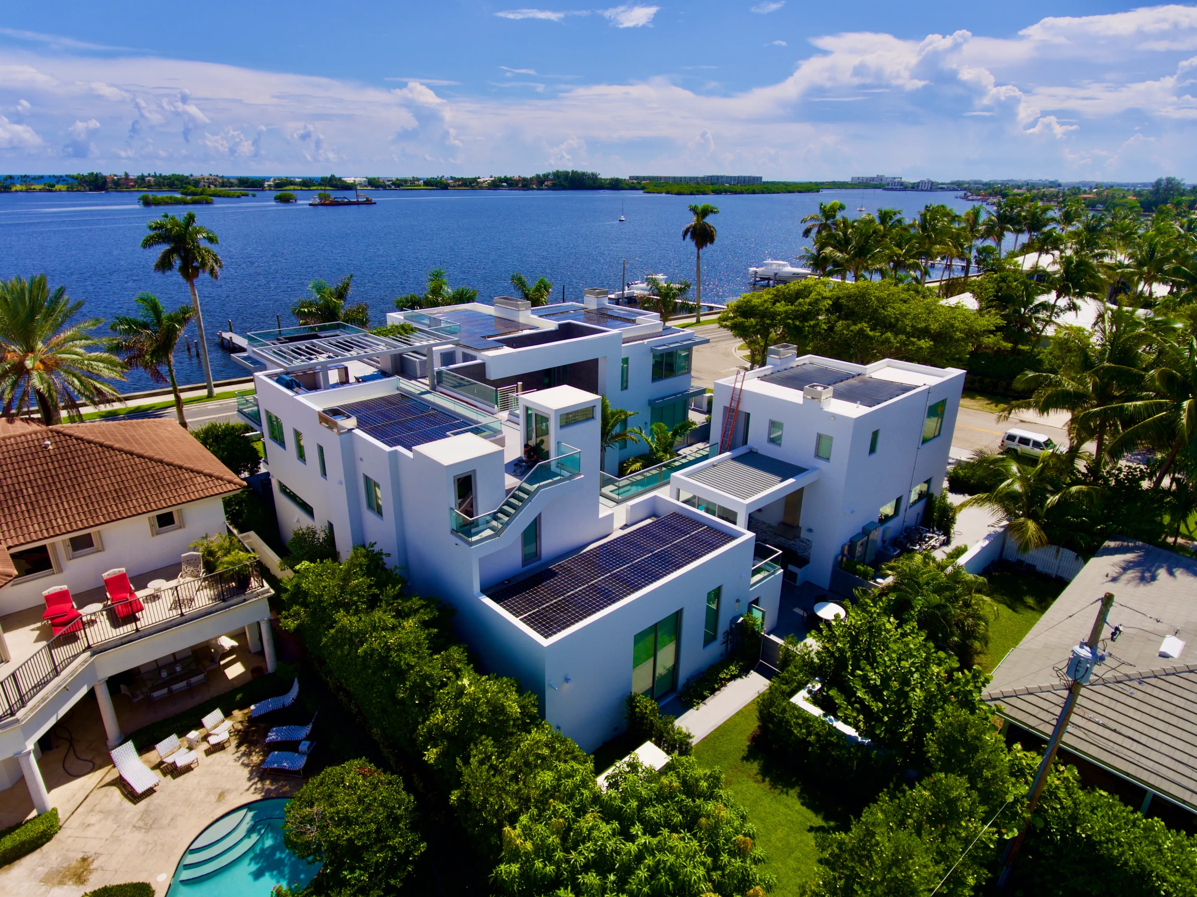 Completed new roof installation on luxury South Florida residence